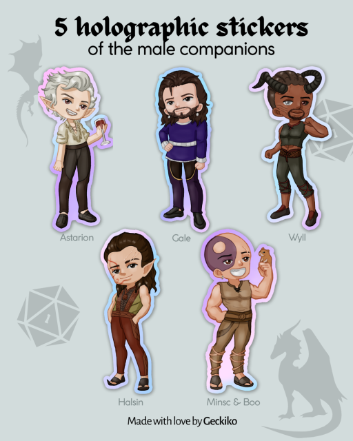 Men of BG3 Sticker Bundle (Pack of 5) - image 1