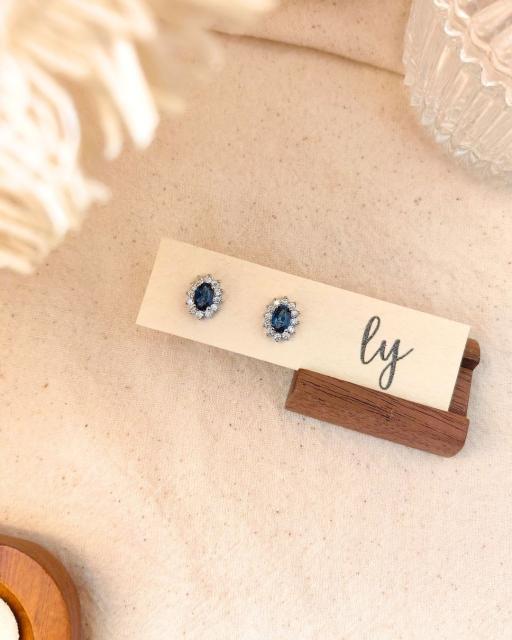 Blue Topaz Stud Earrings · 蓝色托帕石耳钉 - image 7