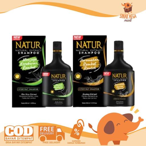 NATUR Shampoo Aloe Vera / Ginseng Extract 80ML | 140ML | 270ML - Perawatan Rambut Anti Rontok dan Ketombe - image 4