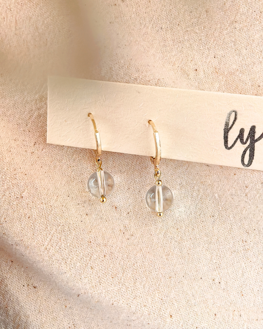 白水晶耳坠 · Clear Quartz Earring - image 1