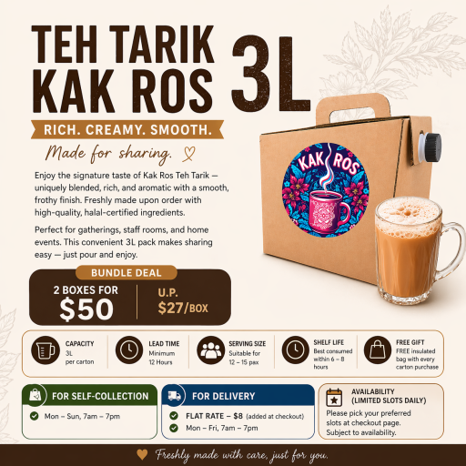 Kak Ros Signature Teh Tarik 3L | Kraft Dispenser Box - image 2
