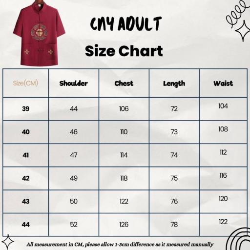 TongSam Adult Men CNY Short Sleeve Shirt Event Festival - image 3