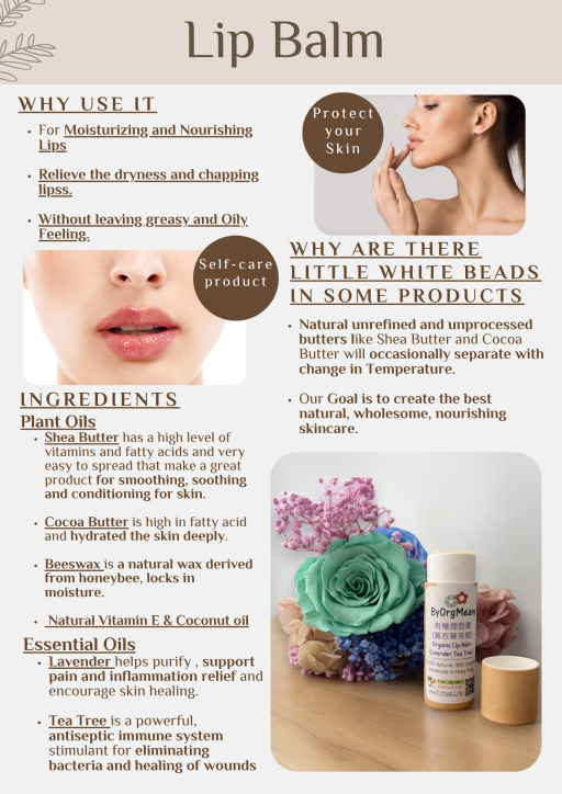 ByOrgMeans Organic Lip Balm 12g (Lavender Tea Tree) (Out of stock) - image 3