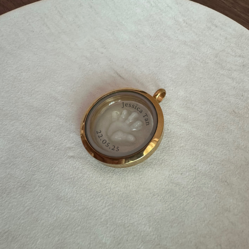 Keepsake Locket | Handprint | Breast Milk + Name + D.O.B - image 2