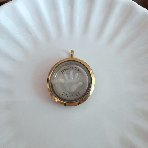 Keepsake Locket | Handprint | Breast Milk + Name + D.O.B - image 3