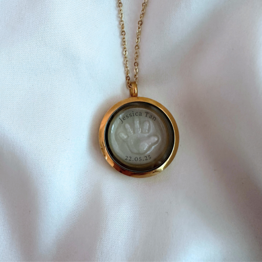 Keepsake Locket | Handprint | Breast Milk + Name + D.O.B - image 4