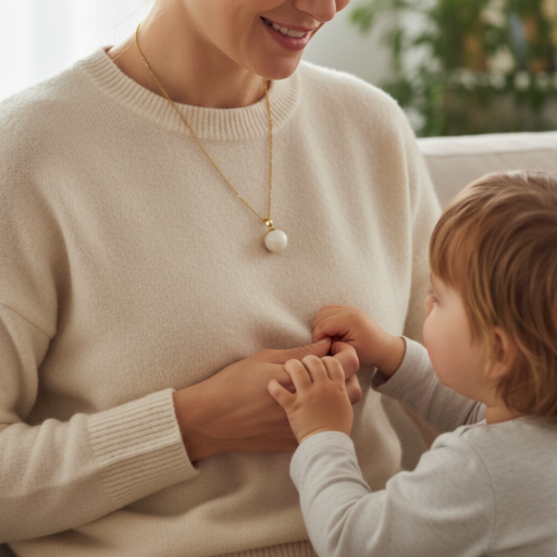 Basic Breast Milk Pearl Shaped Pendant (Gold Plated) - image 3