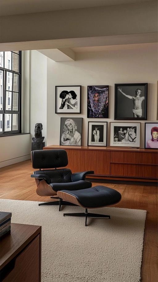 Mid Century Recliner Foot Lounge Sofa with Stool - image 2