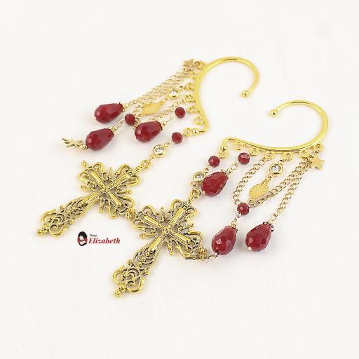 Briana Le Croix Baroque Cross Fantasy Ear Hook Cuffs - image 1