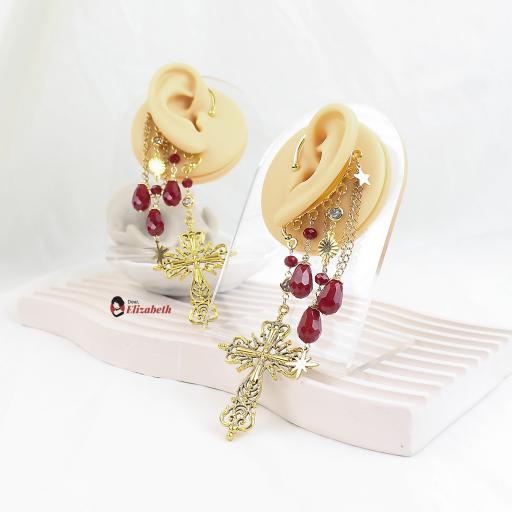 Briana Le Croix Baroque Cross Fantasy Ear Hook Cuffs - image 2