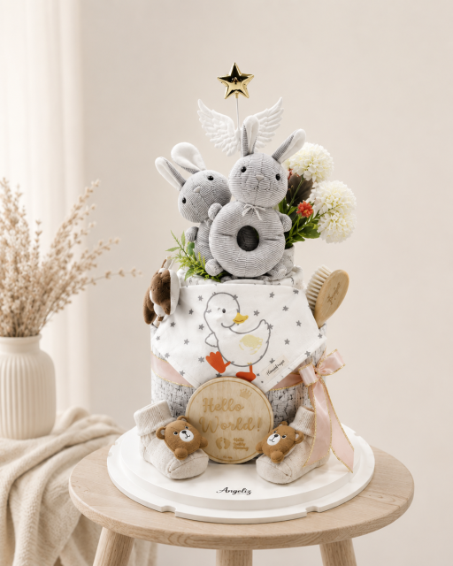 Angeliz Bear Friend Outing Baby Hamper Set 10 Pcs- Neutral ( For Twin) - image 1