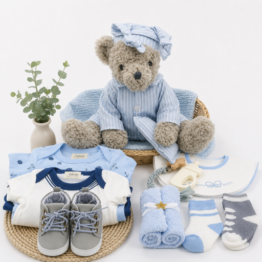 Angeliz Sweet Dream Angel Premium Bear Baby Hamper 13 pcs - Blue - image 4