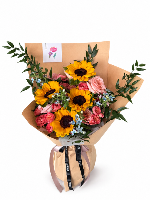 Golden Blush Sunflower Bouquet - image 4