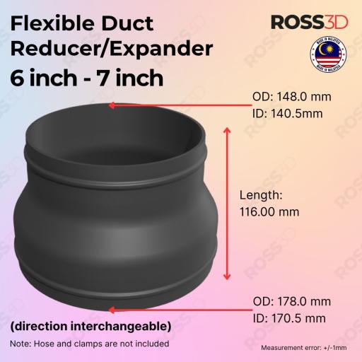 ROSS3D 6"-7" Ventilation Duct Reducer / Adapter - image 2