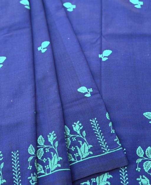 South Cotton Mix Embroidered Saree - image 1