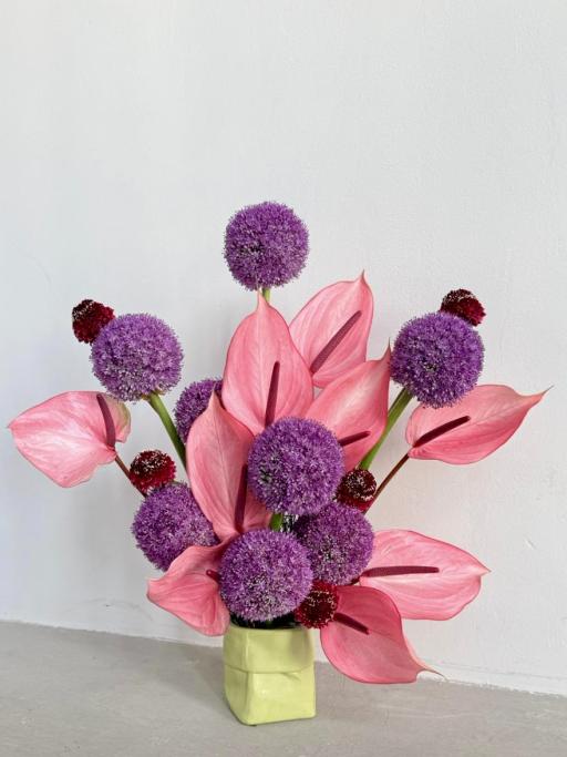 Pink Allium Vase Arrangement - image 2