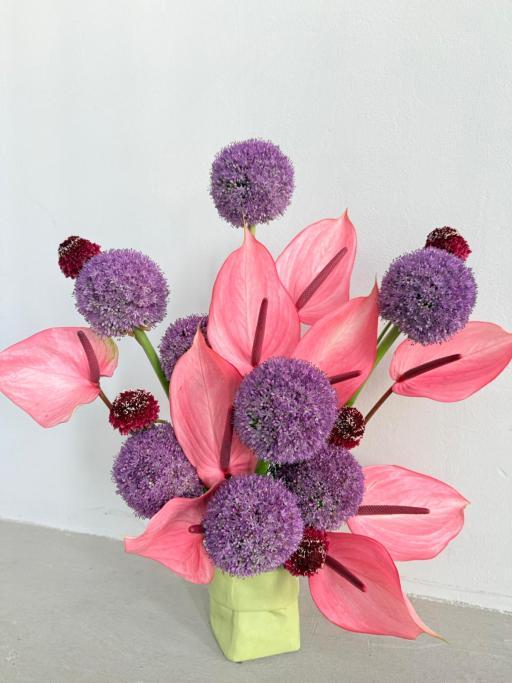 Pink Allium Vase Arrangement - image 3