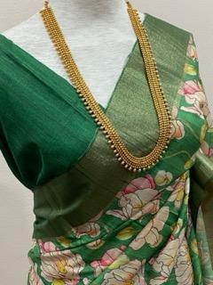 Green Semi Tussar (Floral) - image 2