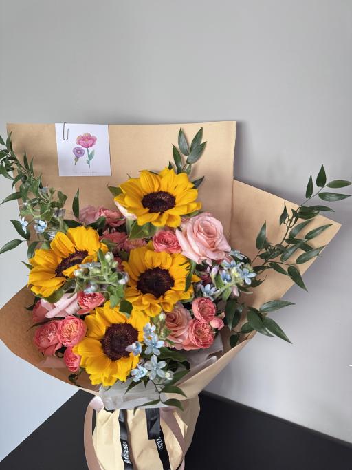 Golden Blush Sunflower Bouquet - image 3