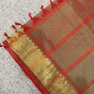 Cotton Silk (Contrast pallu & blouse) - image 4