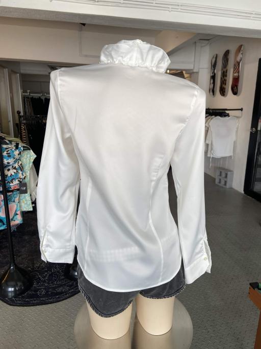 Early 00's Y2K Ruffle White Button Up - image 2