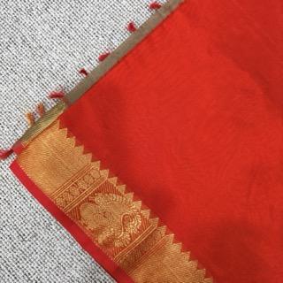 Cotton Silk (Contrast pallu & blouse) - image 3