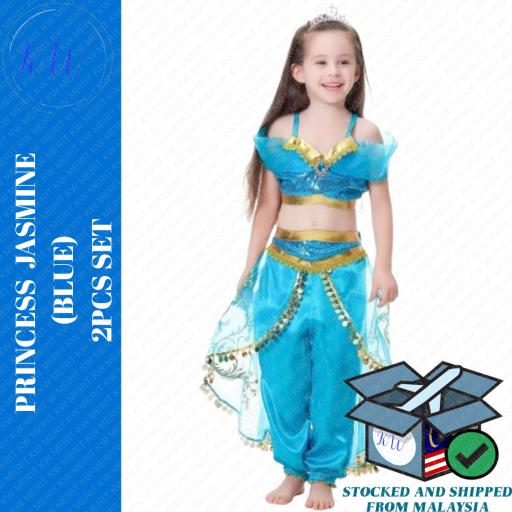 Princess Jasmine Kids Costumes Cosplay Blue - image 1