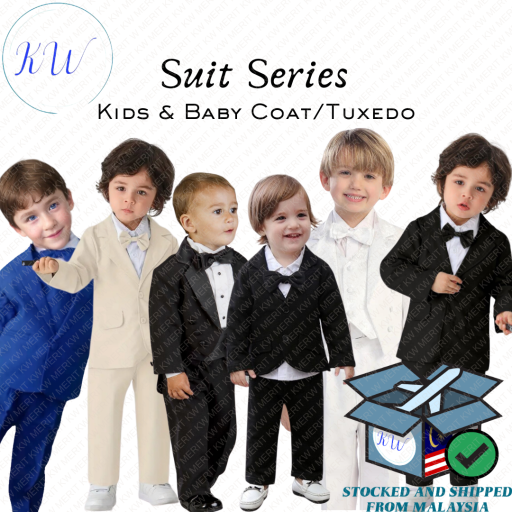 Ready Stock 5pcs Kids & Baby Coat Set Formal Wear Clothes Outfits Wedding Party Birthday Suit [1Y - 4Y] - image 1