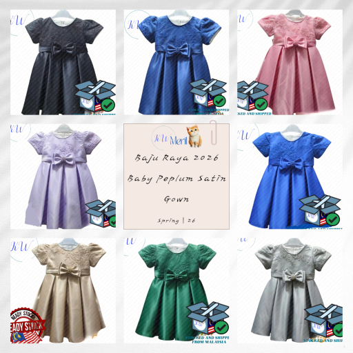 NEW Baju Raya Baby Girl Dress Gaun Budak Baby Girl Newborn to 12 months - image 1