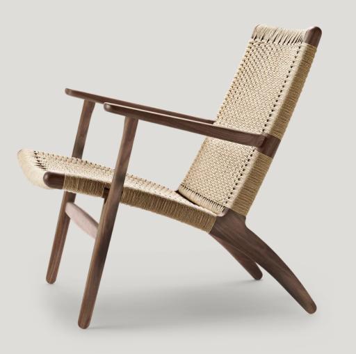 Scandinavian Brown Frame Lounge Chair - image 3