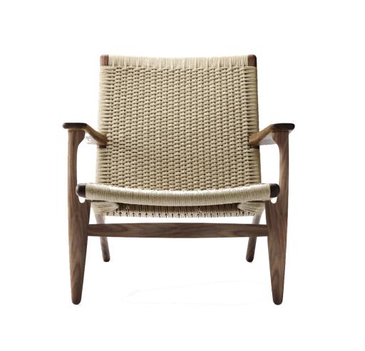 Scandinavian Brown Frame Lounge Chair - image 1