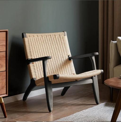 Scandinavian Black Frame Lounge Chair - image 2