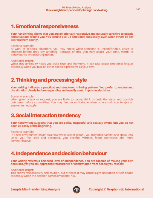 Mini Handwriting Analysis - Personality Snapshot - image 4