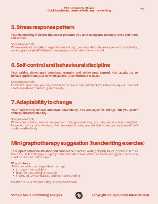 Mini Handwriting Analysis - Personality Snapshot - image 5