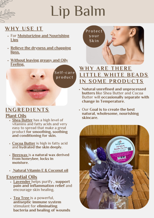 ByOrgMeans Organic Lip Balm 20g (Lavender Tea Tree) - image 3
