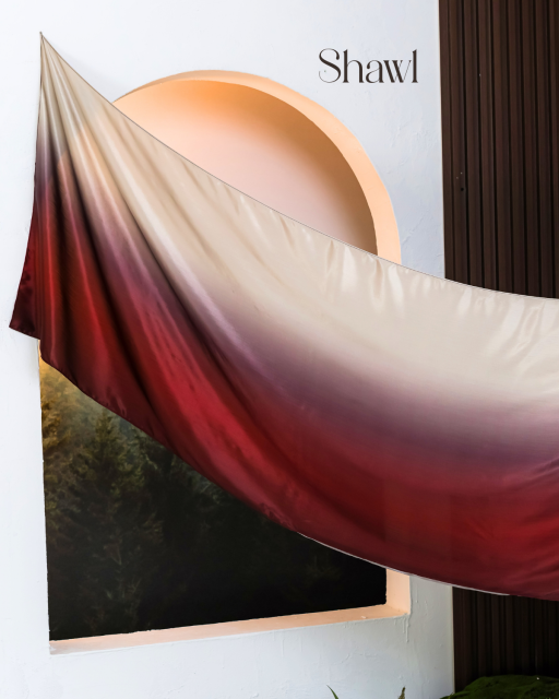 Ombre Cocoa Shawl : 2m x 0.7m - image 2