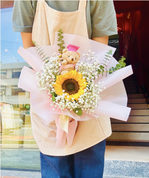 Graduation Sunflower Bear Bouquet - image 1