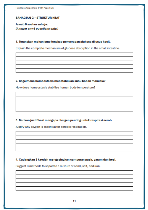 UJIAN SARINGAN KEMASUKAN TINGKATAN 4 – 2026 SAINS TULEN / ASAS SAINS KOMPUTER (SAINS, SET2) - image 6