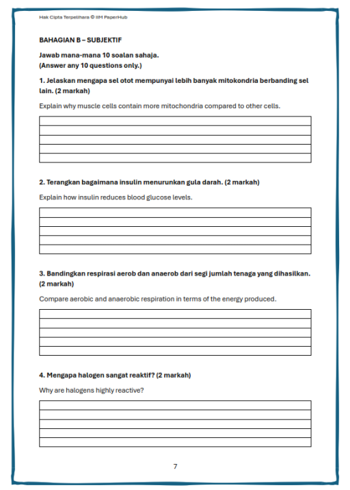 UJIAN SARINGAN KEMASUKAN TINGKATAN 4 – 2026 SAINS TULEN / ASAS SAINS KOMPUTER (SAINS, SET2) - image 7