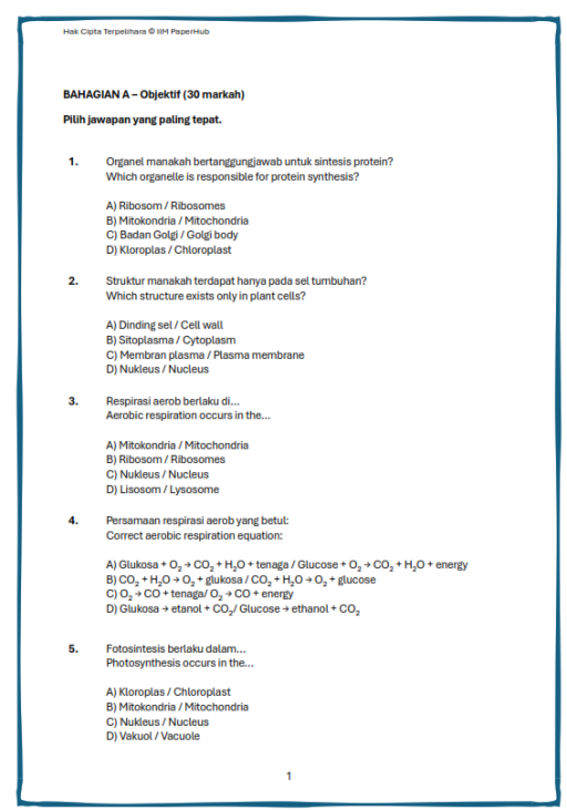 UJIAN SARINGAN KEMASUKAN TINGKATAN 4 – 2026 SAINS TULEN / ASAS SAINS KOMPUTER (SAINS, SET2) - image 5