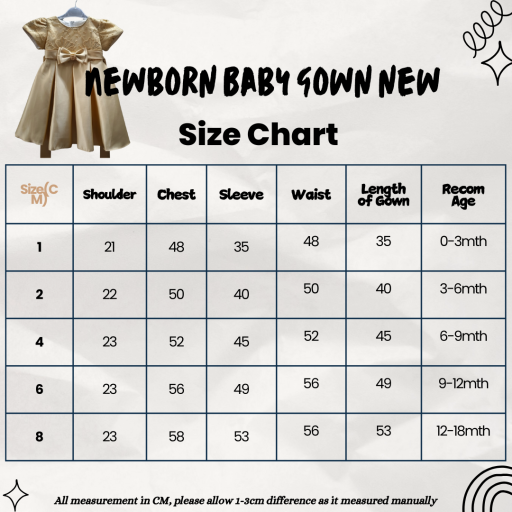 Baju Raya Baby Girl Dress Gaun Budak Baby Girl Newborn to 12 months - image 2