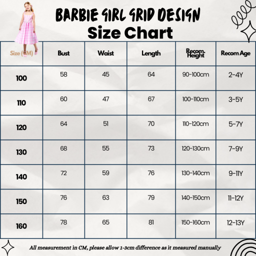 Costume Barbie Grid Design Kids Cosplay Sleeveless - image 3
