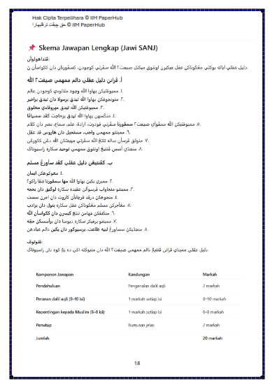 RAMALAN SRA TAUHID TAHUN 5 PEPERIKSAAN AKHIR TAHUN - image 9