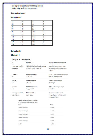 RAMALAN SRA TAUHID TAHUN 5 PEPERIKSAAN AKHIR TAHUN - image 8