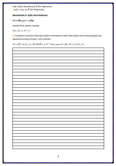 RAMALAN SRA TAUHID TAHUN 5 PEPERIKSAAN AKHIR TAHUN - image 7