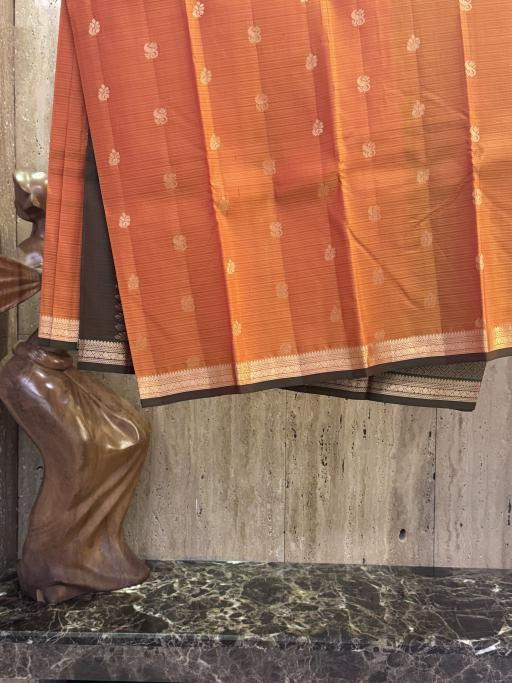Lightweight Soft Silk Pure Kanchipuram in Burnt Orange - image 2