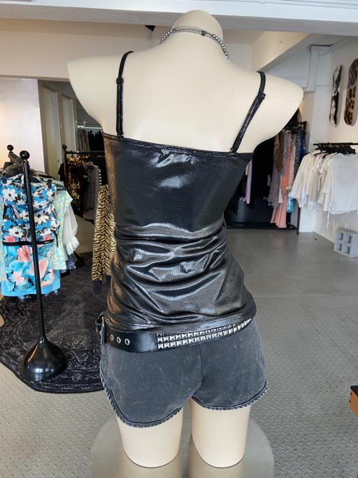 Early 00's Y2K Metallic Silver Cami Top by Michel Klein, Japan - image 2