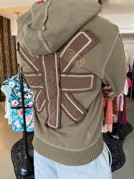 Early 00's Y2K Patchwork Zipper Hoodie by Hang Ten, USA. - image 5