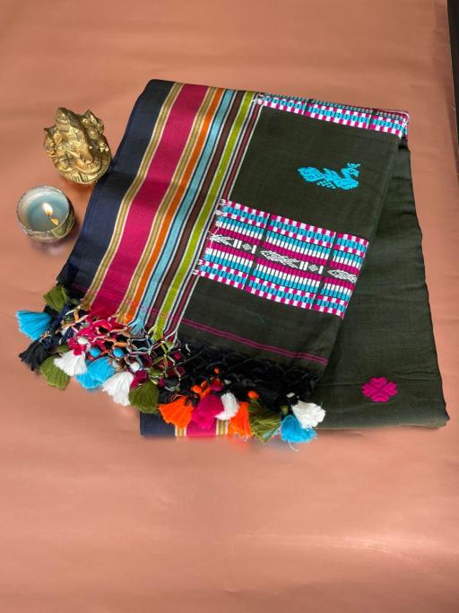 Bengal Handwoven Cotton Saree - image 2