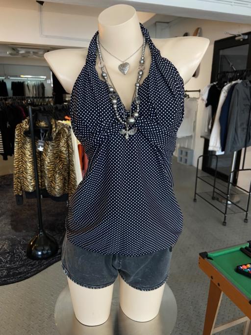 Early 00's Y2K Polka-Dot Halter Top By Seraphine, London - image 1